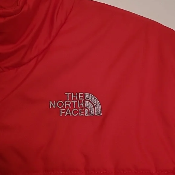 The North Face red zip puffer jacket boys L